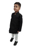 BookMyCostume Black Achkan with White Churidar Pyjama Fancy Dress Costume
